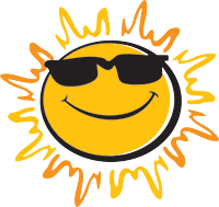 A picture of happy sun with sunglasses